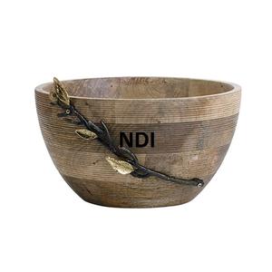 Catering para el hogar usado grabado a mano decorativo martillado diseño gran capacidad almacenamiento de frutas servir cuenco de Metal de latón - Product Image 5