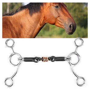 Embouchure pour cheval en acier inoxydable noir de 5,5 pouces, double articulation, enroulée de fil, avec licol pour le mastication buccale des chevaux - Product Image 6