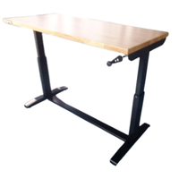 Bureau de travail réglable en hauteur, moderne, avec plateau en bois, robuste, avec cadre en métal, de haute qualité