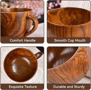 Taza de Café y Té de Madera Hecha a Mano de Alta Calidad, Ecológica, Apta para Microondas, Madera Natural Pequeña para Beber - Marcas Enterprises - Product Image 5