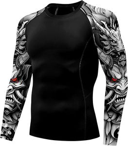 High Quality Athletic Compression Tops Dry Workout T Shirt, Rash Guard Base Layer <b>Undershirt</b> Customized - Product Image 2