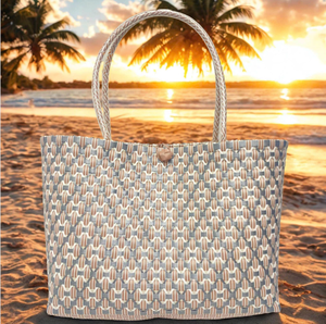 Bolsa tejida ligera con asas para playa y actividades de viaje al aire libre para uso diario - Product Image 6