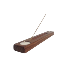 Porta Incienso de Madera de Acacia Marrón de Estilo Nuevo con Forma Ovalada, Porta Incienso Decorativo para el Hogar, Hotel, Fragante - Product Image 4