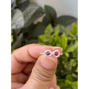 925 <b>Silver</b> Natural Ruby <b>Statement</b> <b>Ring</b> 24K Gold Plated Boho Style Romantic Everyday Wear Gemstone <b>Ring</b> - Product Image 1