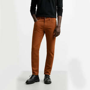 Nouveauté, jean droit marron en denim pour homme, pantalon streetwear décontracté de haute qualité à jambes larges et personnalisé - Product Image 1