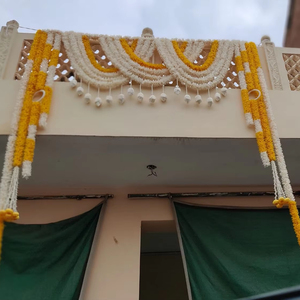 Porte de jasmin écologique faite à la main Toran Tube de lotus blanc Rose Tessals Mangalasnanam Langavoni Festival Ganpati Poojan Entrée - Product Image 1