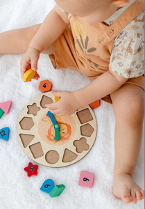 Premium Quality Colorful Wooden Clock <b>Educational</b> & Time-Teaching <b>Toy</b> 12+ Months - Product Image 5