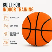 Ballon de basket Elite taille 7, 29,5 pouces, revêtement PU, poids 340g, toucher doux, faible bruit, ballon d'entraînement intérieur