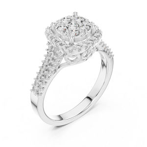 Bague en or jaune 14 carats avec diamant de laboratoire pour femme |   Fiançailles et mariage |   Vêtements de tous les jours |   Plaqué or - Product Image 5