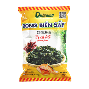 Saveur d'ail frit 12g sac croustillant nutritionnel algues Okinawa raisins de mer Snack Service OEM 100% naturel Vietnam 1 an d'étagère - Product Image 1