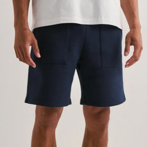 Pantalones cortos de gimnasia de algodón 100% al por mayor pantalones cortos de entrenamiento informales medios transpirables de felpa francesa deportivos de peso pesado para hombres sólidos - Product Image 1