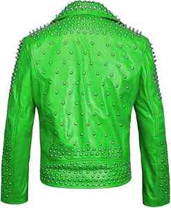 Chaqueta de Cuero Genuino Personalizada, Ecológica, Impermeable, Estilo Formal de Primavera, Estilo Urbano, Color Verde, Hecha a Mano para Hombre - Product Image 2