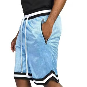100% Polyester personnalisé Gym basket-ball Shorts Double couche entrejambe rue poches haute été sublimé solide motif écologique - Product Image 1