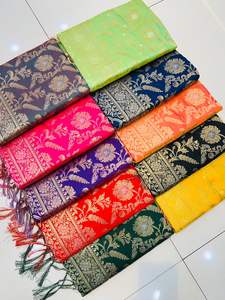 Saree Handloom Designer en soie pure avec bordure tissée Zari Fête traditionnelle en coton et fonction de mariage Wear Sari - Product Image 6