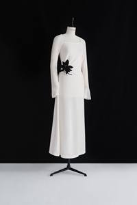 ABOLI ASYMMETRIC <b>DRESS</b> Black & <b>White</b> Long-sleeved <b>Dresses</b> For Women <b>WHITE</b> ANT Elegant Women's Clothing Spring 2025 From Vietnam - Product Image 2