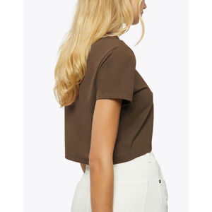 Camisetas cortas con impresión personalizada, camisetas transpirables de tu diseño para mujer, Camiseta de algodón de estilo informal en blanco al por mayor para mujer - Product Image 2