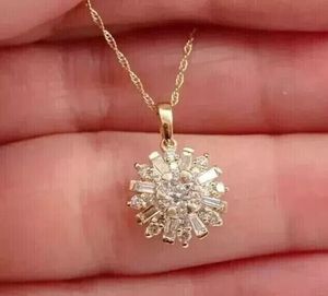 Estilo clásico 925 Plata Moissanite diamante racimo colgante collar moda corte redondo encanto - Product Image 4