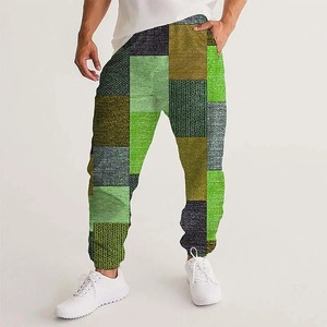 Pantalones de chándal de cintura alta de lona elásticos y cómodos para hombre, pantalones de uso diario con cintura elástica y bolsillos con cremallera, talla XL - Product Image 3