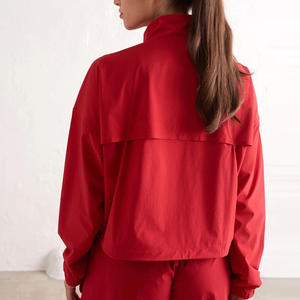 Custom Wholesale Jacket & Windbreaker <b>Suits</b> Custom Streetwear Zip up Nylon Windbreaker Tracksuit Set With <b>Shorts</b> for <b>Women</b> - Product Image 3