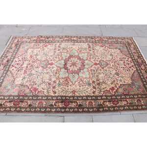 Alfombra Turca Vintage de 6.1x7.5 pies, Alfombra Roja Ikat - Product Image 4