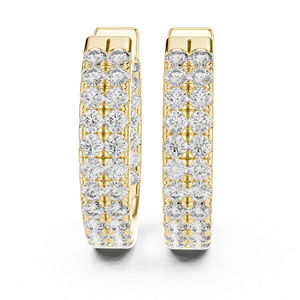 Pendientes de Oro Amarillo de 14K con Diamantes Redondos para Mujer |   Regalo de Aniversario, Lujoso, Certificado, Nupcial, Boda, Elegante, Fino - Product Image 1