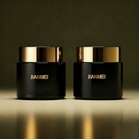 Pot en verre noir mat de luxe avec couvercle hermétique pour crème pour le visage haut de gamme, sérum, liquide, sucre, médicaments, bijoux, rangement, cadeau