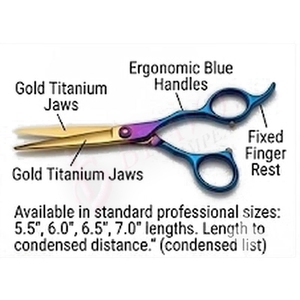 Premium Barber Scissors Three Tone Titanium Barber Scissors Professional Hair Cutting <b>Shears</b> Salon Hairdressing <b>Tool</b> - Product Image 5