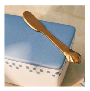 Couteau à beurre en acier de haute qualité personnalisé avec poignée en or de renne - Product Image 2