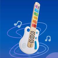 Mini Electric Key Type ABS Plastic Rock Guitar Toy Educational Musical Instrument for Baby with 5 Scales and Strings