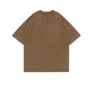 T-Shirts 100% Cotton 210 GSM High Quality <b>Acid</b> Wash <b>Drop</b> Shoulder O Neck Short Sleeve Men's Clothing Plus Size T-Shirt For Men - Product Image 6