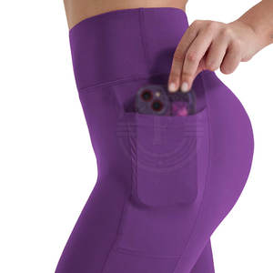 Leggings de yoga avec logo personnalisé imprimé, taille élastique, vente directe d'usine, leggings de yoga, vêtements de sport, service OEM - Product Image 5