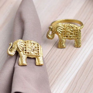 Maravilloso diseño hogar Hotel decorativo tejido anillo elegante diseño caballo servilletero creativo oro Metal servilleteros para la venta - Product Image 6