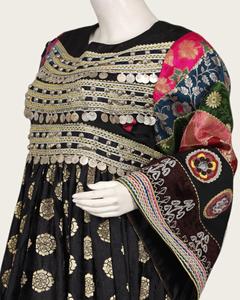 Vestido Maxi Tradicional Afgano para Mujer, Salwar Kameez de Chifón y Cachemira, Bordado con Encaje, Estilo Vintage, Ligero - Product Image 4