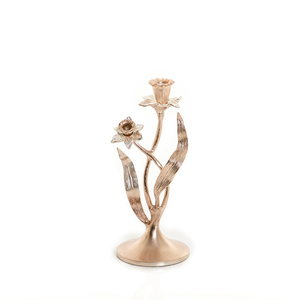 Bougeoir en métal avec socle en marbre Bougeoir en aluminium plaqué or de conception simple Bougeoir Décoration créative - Product Image 3