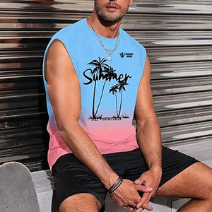 Meilleures ventes T-shirts sans manches pour hommes Nouveau design Chemises sans manches à la mode pour adultes - Product Image 2