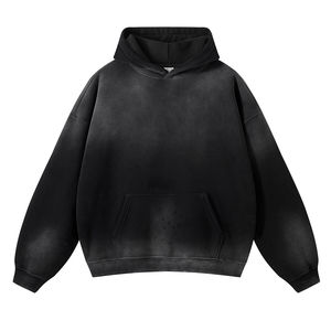 Qualité Heavyweight Vintage Acid Wash Zip Hoodie 100% Coton French Terry Personnalisé Brodé Hommes Streetwear - Product Image 3