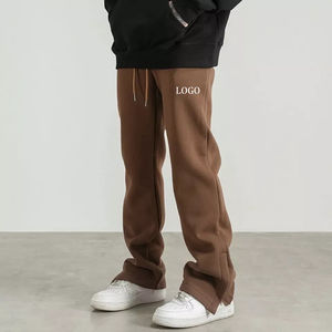 Pantalones Deportivos de Hombre, Estilo Jogger, Acampanados, 100% Algodón, Holgados, de Alta Calidad, con Cintura Elástica, para Hombre - Product Image 1