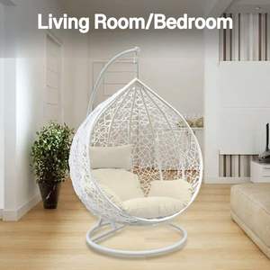 Silla Columpio de Ratán para Exteriores con Toldo, Muebles de Jardín Resistentes a la Intemperie - Product Image 5