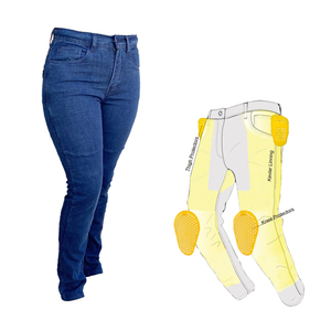 Dark blue slim fit womens denim <b>jeans</b> designed for knee thigh protection <b>Biker</b> <b>Jeans</b> Also with removable lining - Product Image 1