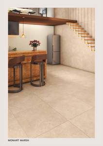 Azulejo de suelo de porcelana rústica Foshan City Beige Azulejo con acabado semimate con 600x600mm y 600x1200mm - Product Image 2