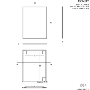 60x80 Wall Mirror with PVC Frame and Matt <b>Black</b> <b>Edge</b> - Product Image 4