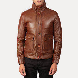 Dernière vente chaude style à la mode personnalisé Original en cuir véritable de qualité supérieure à manches longues veste en cuir vintage pour hommes - Product Image 5