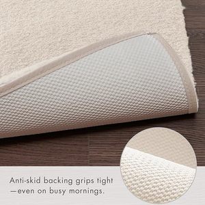 Tapis de bain antidérapant super absorbant, tapis de sol de salle de bain à poils longs pour la décoration de la maison, tapis de porte de chambre à coucher - Product Image 5