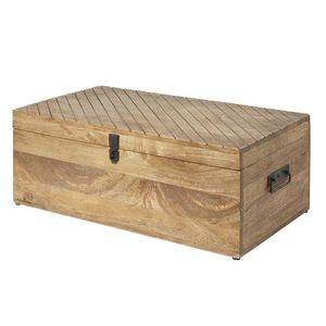 Baúl de almacenamiento de madera rústica con herrajes de hierro cofre grande organizador de contenedores decorativos muebles de almacenamiento vintage multiusos - Product Image 5