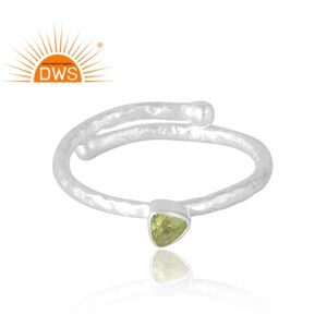 Última venta 925 Sterling Selling Anillo de piedras preciosas de peridoto natural Joyería personalizada para mujeres Regalo para ella - Product Image 3