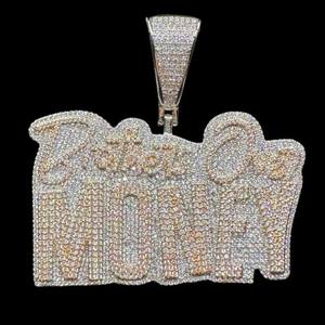 Colgante de diamante con letra de nombre VVS Moissanite chapado en oro blanco de 18 quilates, estilo Hip Hop personalizado para hombres y mujeres, colgantes finos - Product Image 6