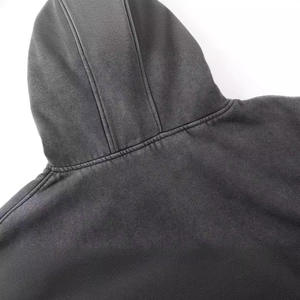 Sudadera con capucha y cremallera de cara completa con lavado ácido personalizada para hombre con diseño de bolsillo con agujeros para los ojos Vintage - Product Image 2