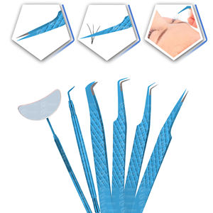 Pince à épiler professionnelle d'extension de cils de Volume 4D embouts de fibre de botte en acier pour faire des cils de ventilateur outil de beauté à prix raisonnable - Product Image 6