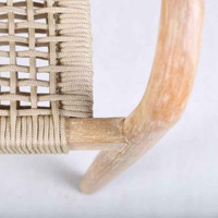 Chaise empilable Meilleur produit Chaises de salle à manger Extérieur Bois de teck Corde-Jasy
