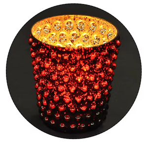 Compre vidrio soplado decorativo punteado para frascos de velas de vidrio transparente colorido al precio más bajo - Product Image 1